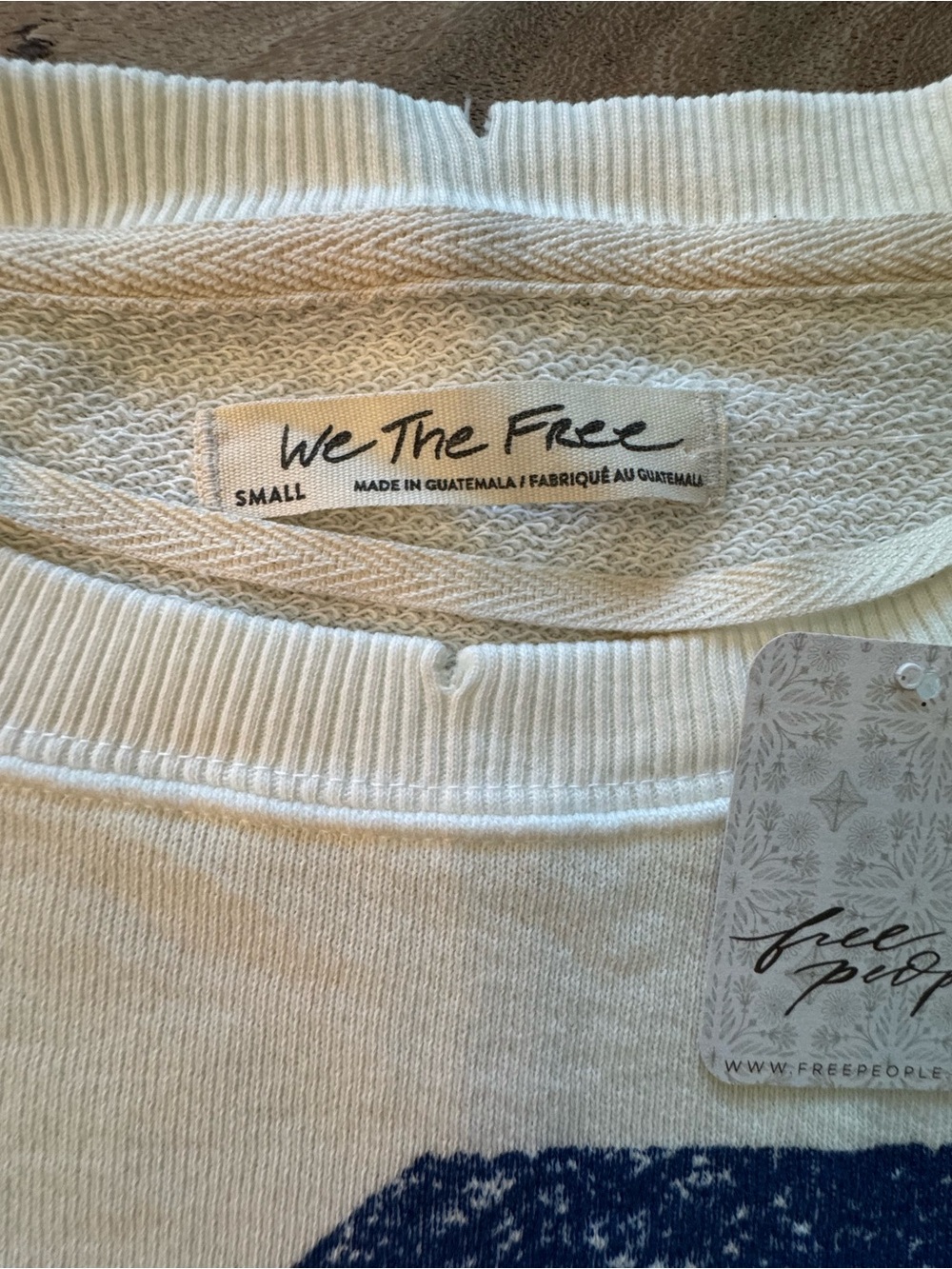 Free People - Camden Sweatshirt with Navy '18' Graphic | size small - Picture 3 of 4